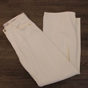 Bershka Wide-leg High-Rise Pants | US 8 Regular, Off-white